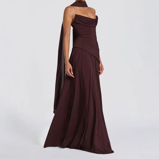Womens Slim-Fit, Fashionable New Ruched Tube Dress