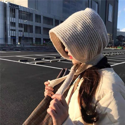 Korean Style Knitted Lace-up Toe Hat Showing Little Warmth