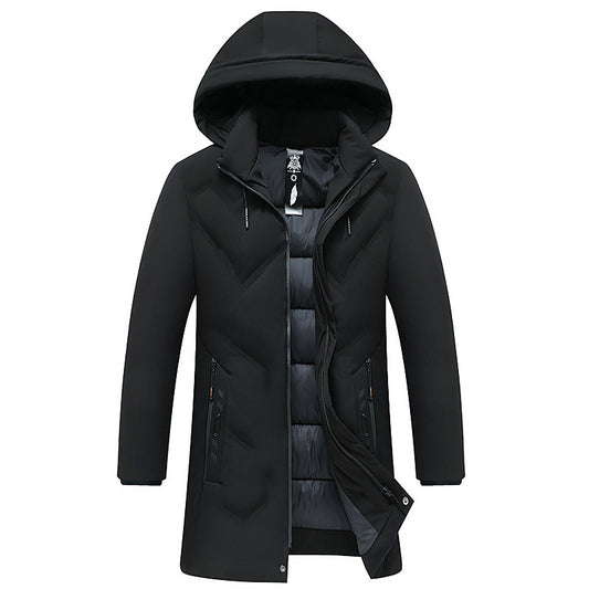 Thickened Mid-length Casual Warm Cotton Men's Jacket