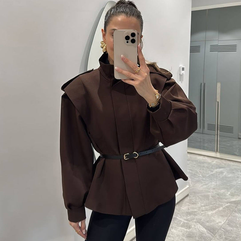 Fashion Women's Irregular Short Trench Coat