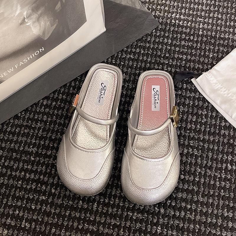 Outerwear-style Elegant Semi-slipper For Socialites