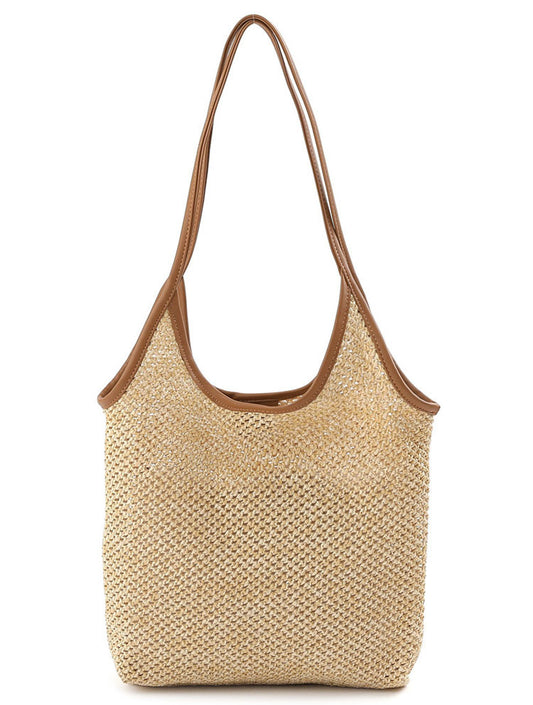 Vest Fishnet Bag Literary Straw Shoulder Bag