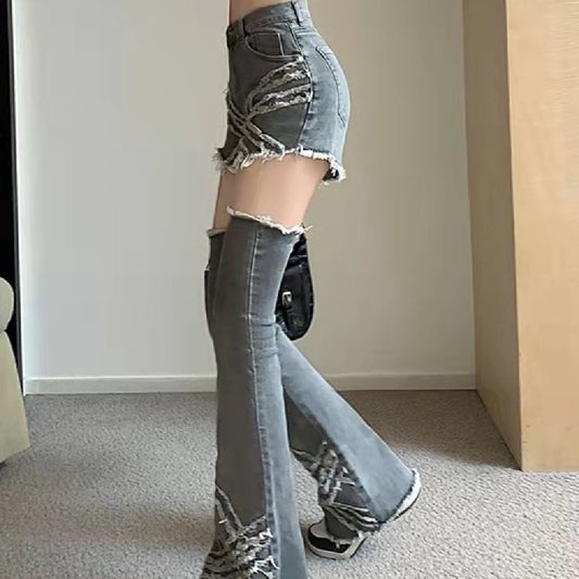 Women's Fashionable Leg Cover Jeans
