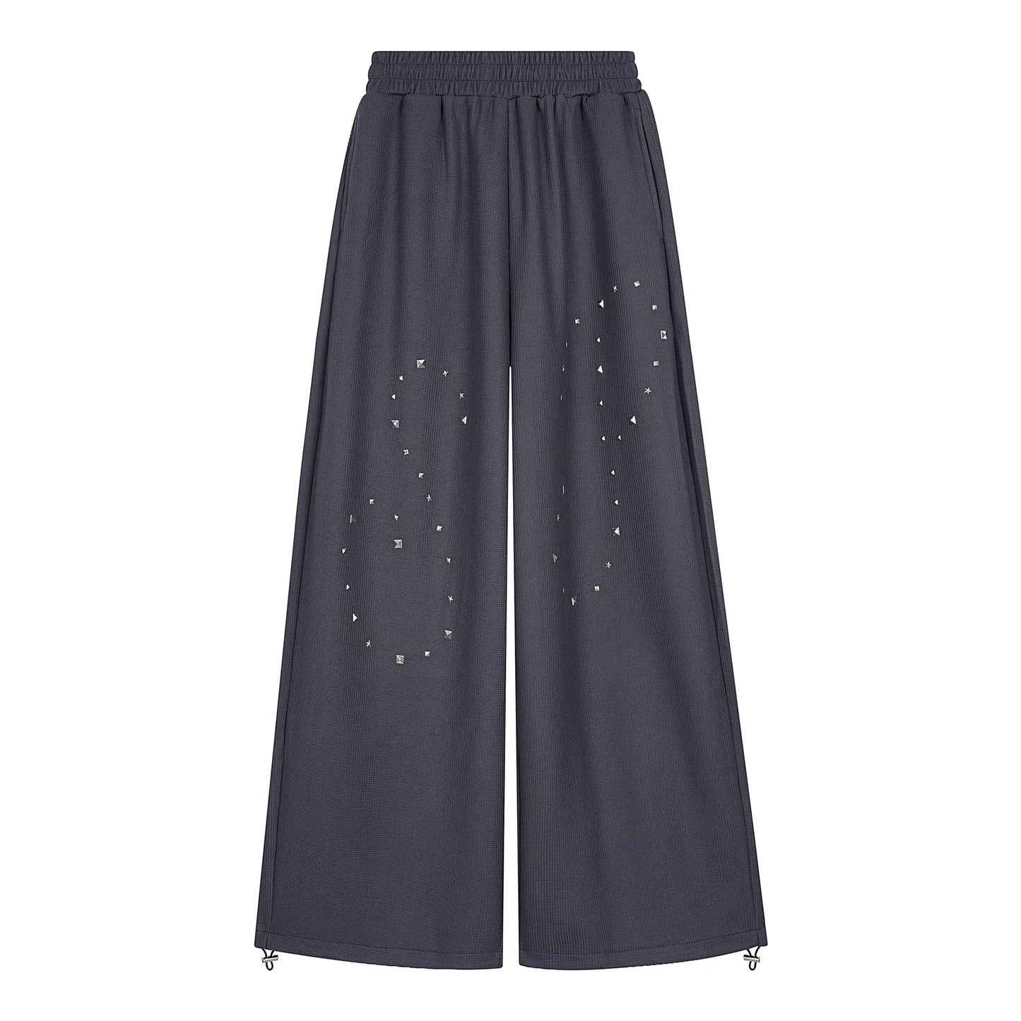 Womens American-Style Retro Heavy-Duty Rivet Straight Sweatpants