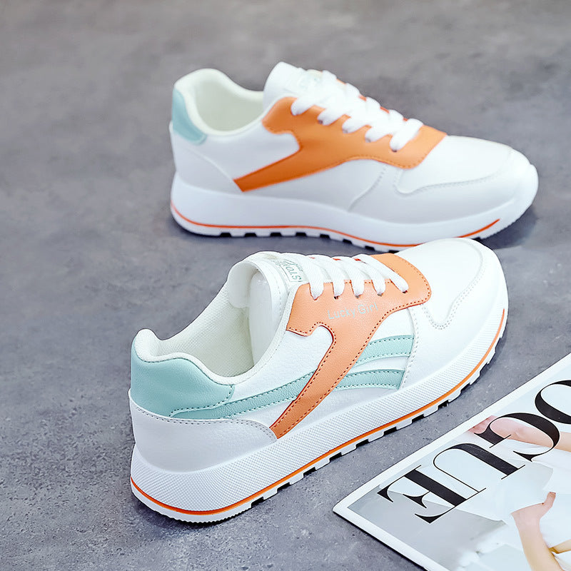 Kvinders nye åndbare sneakers med tyk sål i mesh, der passer til alt