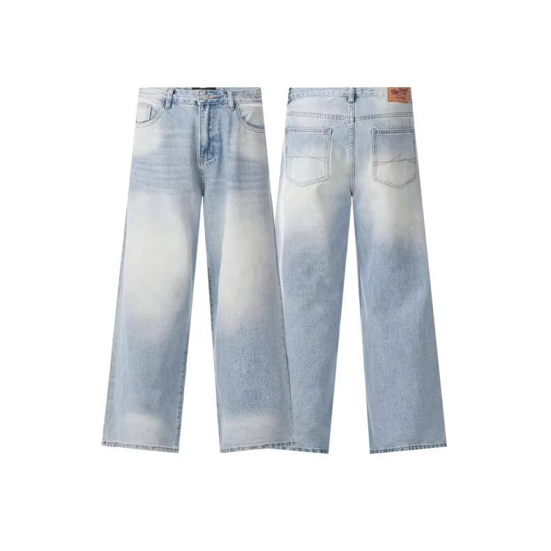 Amerikansk-inspirerede slidte vaskede denimjeans