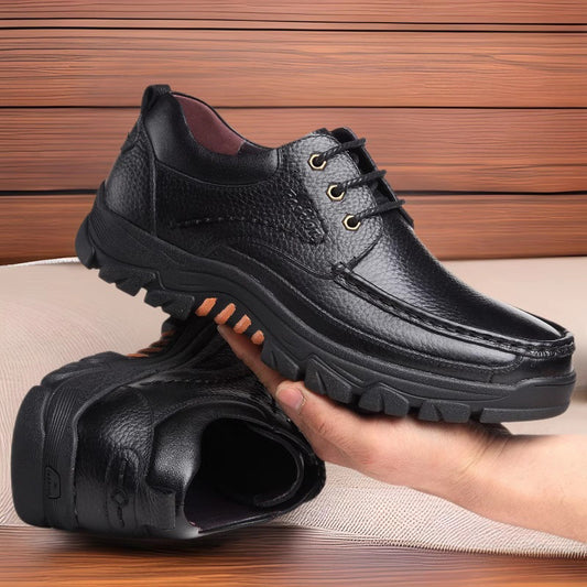 Casual Leather Shoes Men's Summer Breathable Non-stinky Feet Work Shoes