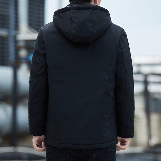 Mens Workwear Jacket AutumnWinter Fleece Lined Thickened Hooded Design Graphene