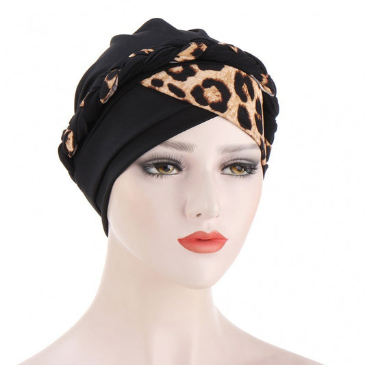 New Leopard Print Patchwork Bandana Hat
