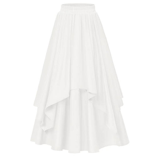 Irregular Mid-length Skirt With An Elastic Waist