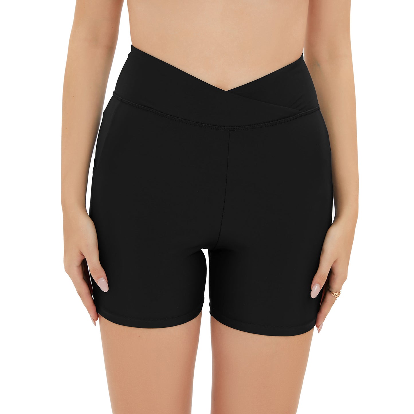High Waist Swimming Trunks Stretch Slim Fit Trunks