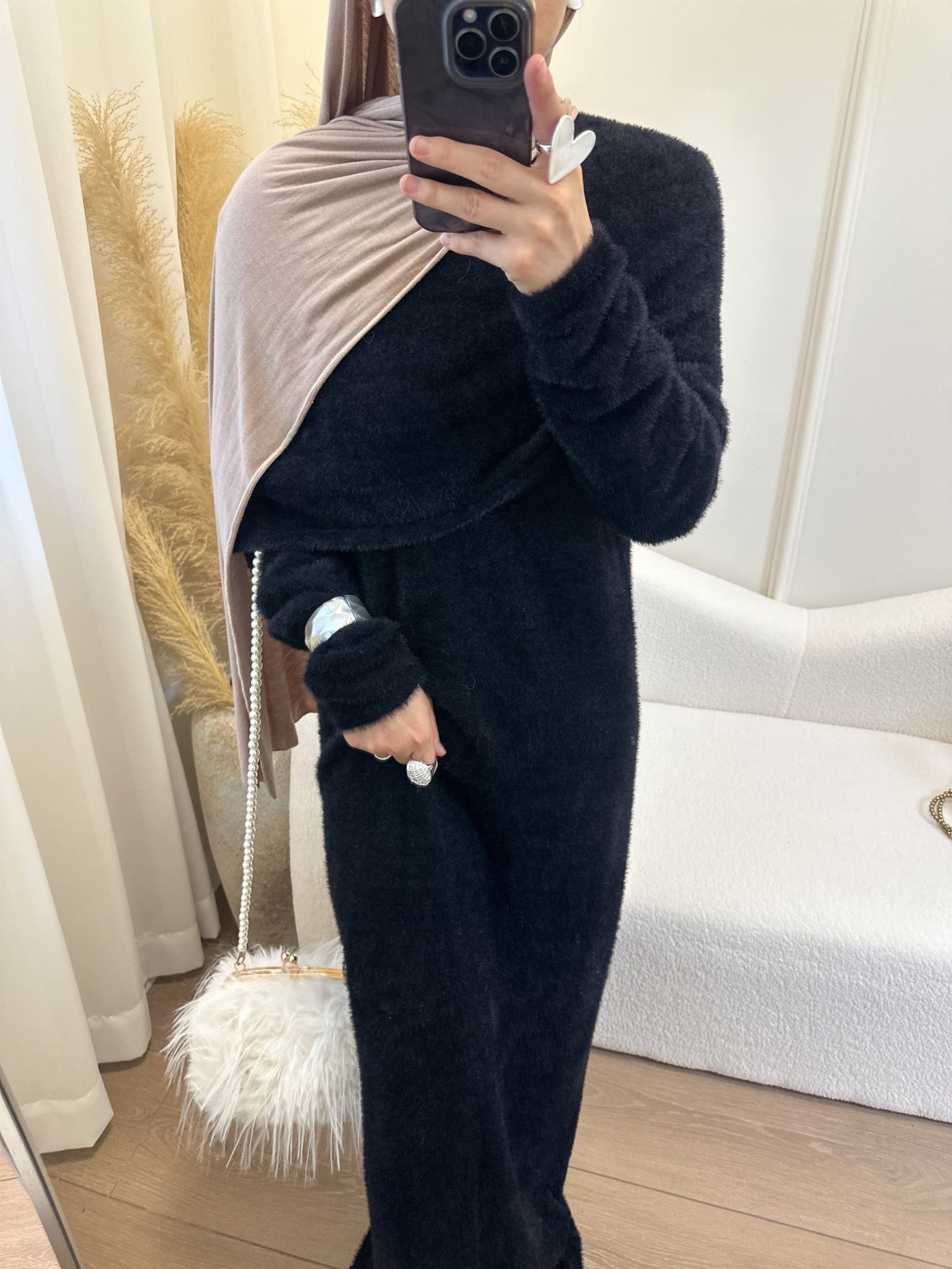 Solid Color Slim-fit Shawl Two-piece Sweater