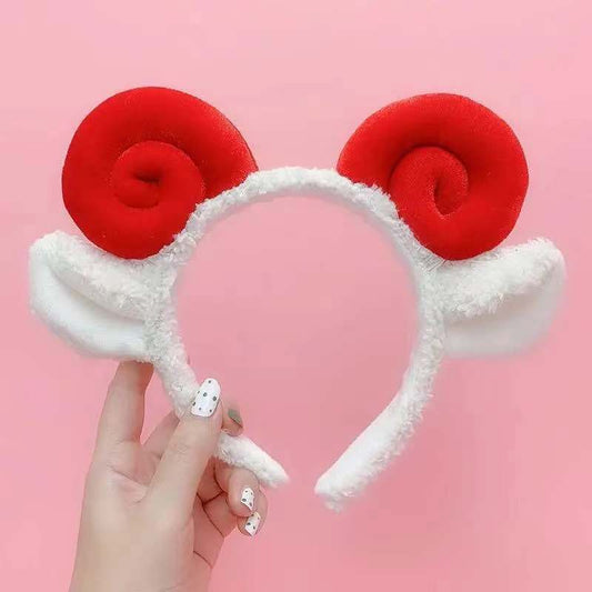 Hoop Cute Plush Sheep Horn Headdress Sweet Lady