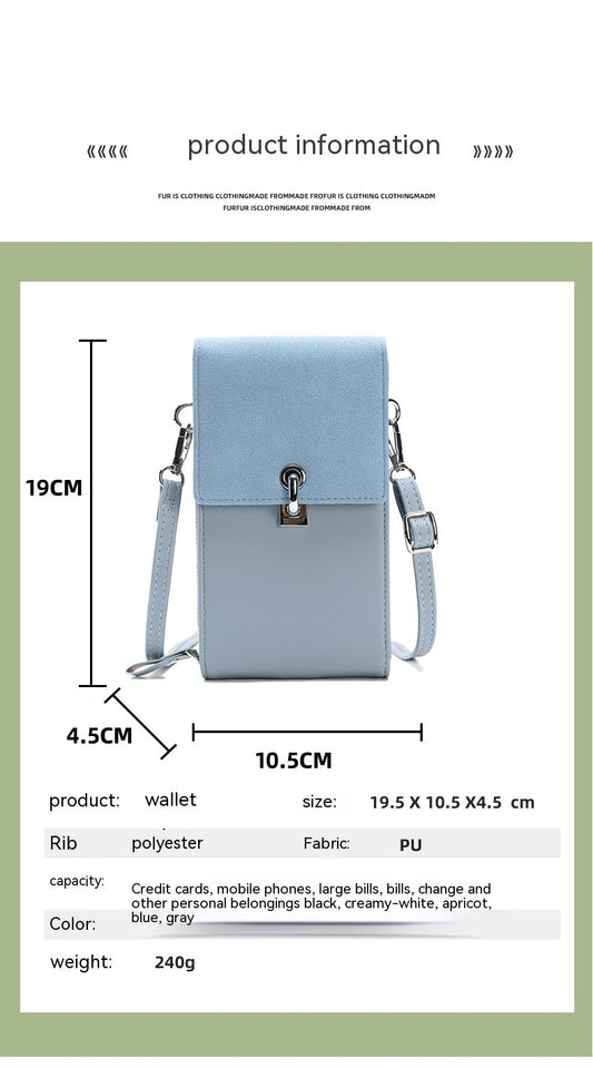 Solid Color Simple Mobile Phone Bag PU One-shoulder Crossbody