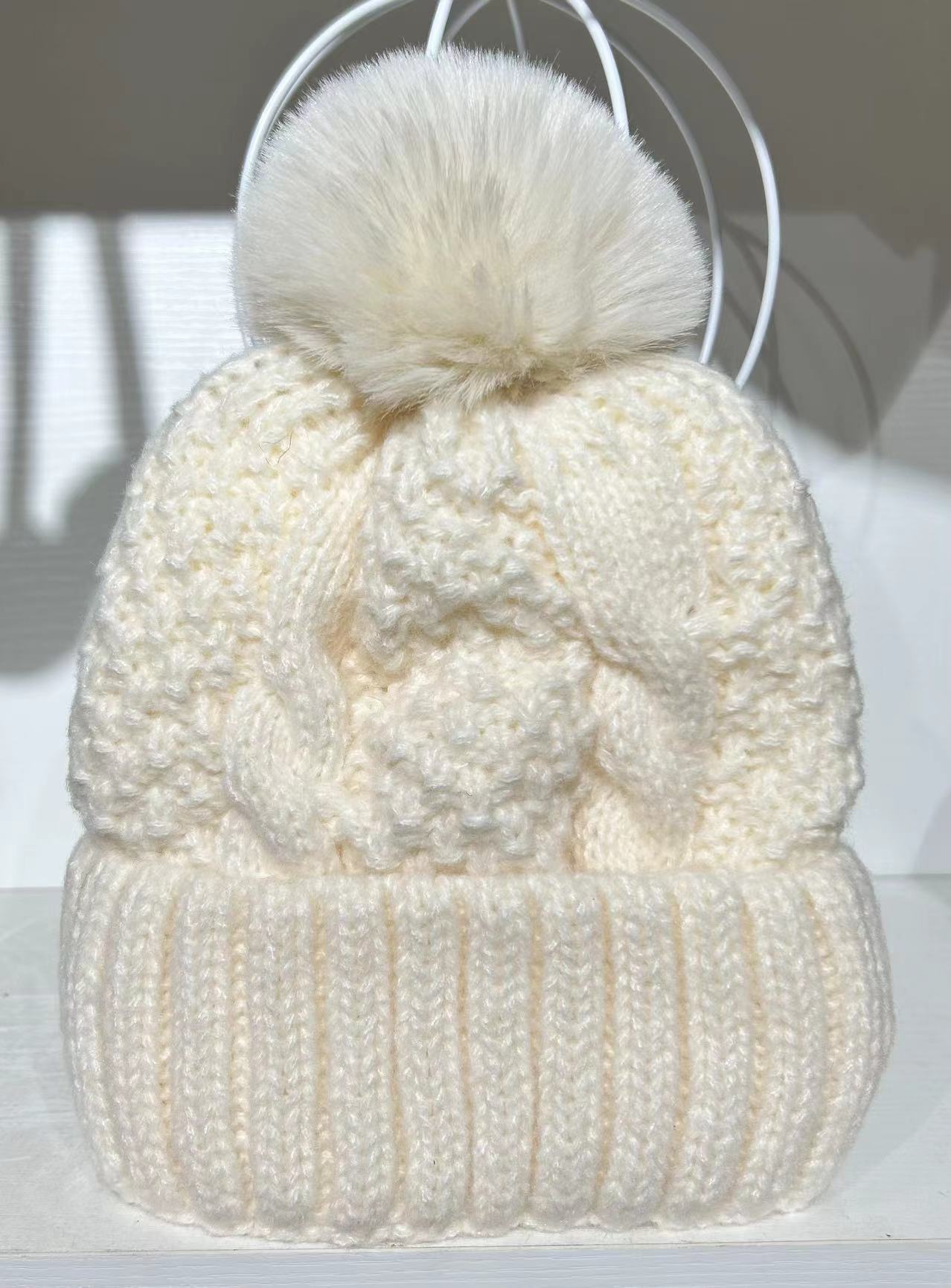 Winter New Knitted Hat All-matching Woolen Hat Solid Color Knitted Hat