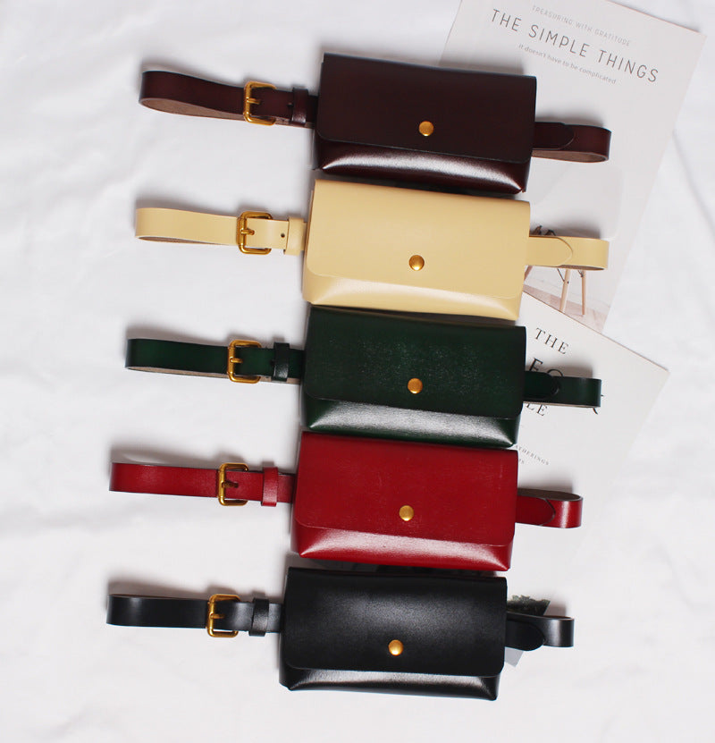 Versatile Colored Leather Mobile Bag For Women