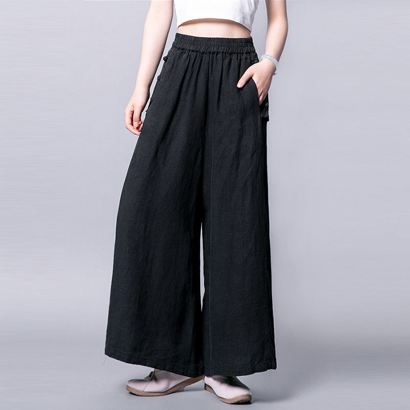 Women's Cotton And Linen Thin Wide-leg Pants
