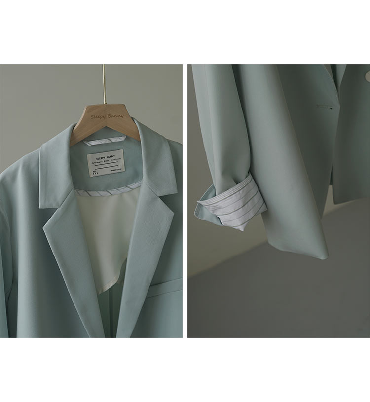 Exquisite Craftsmanship Contrast Cuff Thin Blazer