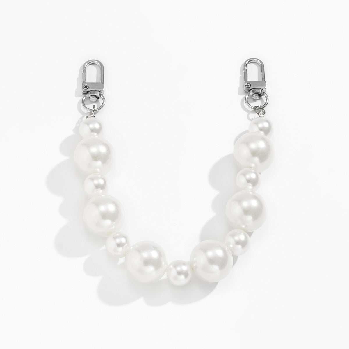 Fashion Simple Size Mixed Beads Imitation Pearl Bag Chain