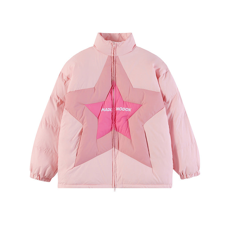 Corduroy Patchwork Stand-up Collar Men's And Women's Coats