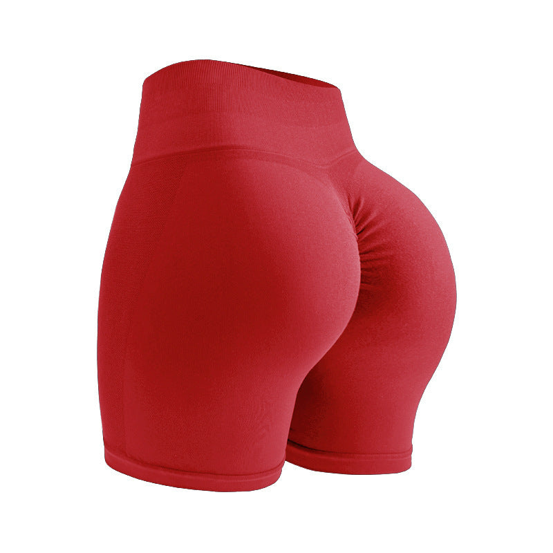 Højtaljede yogashorts Tætsiddende hofte-løftende sømløse hurtigtørrende bukser til sportsfitness