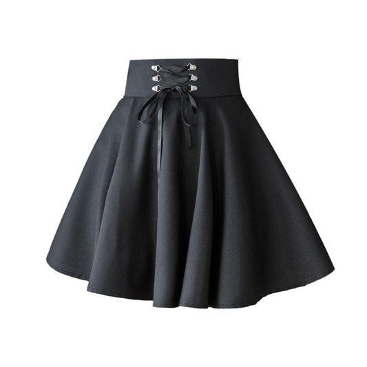Design Sense Niche High Waist With Straps Skirt