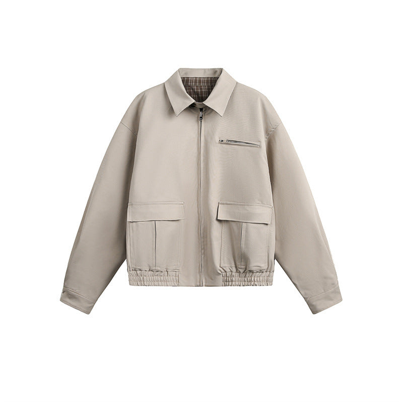 Spring Double-sided Wear Overalls Large Pocket Loose