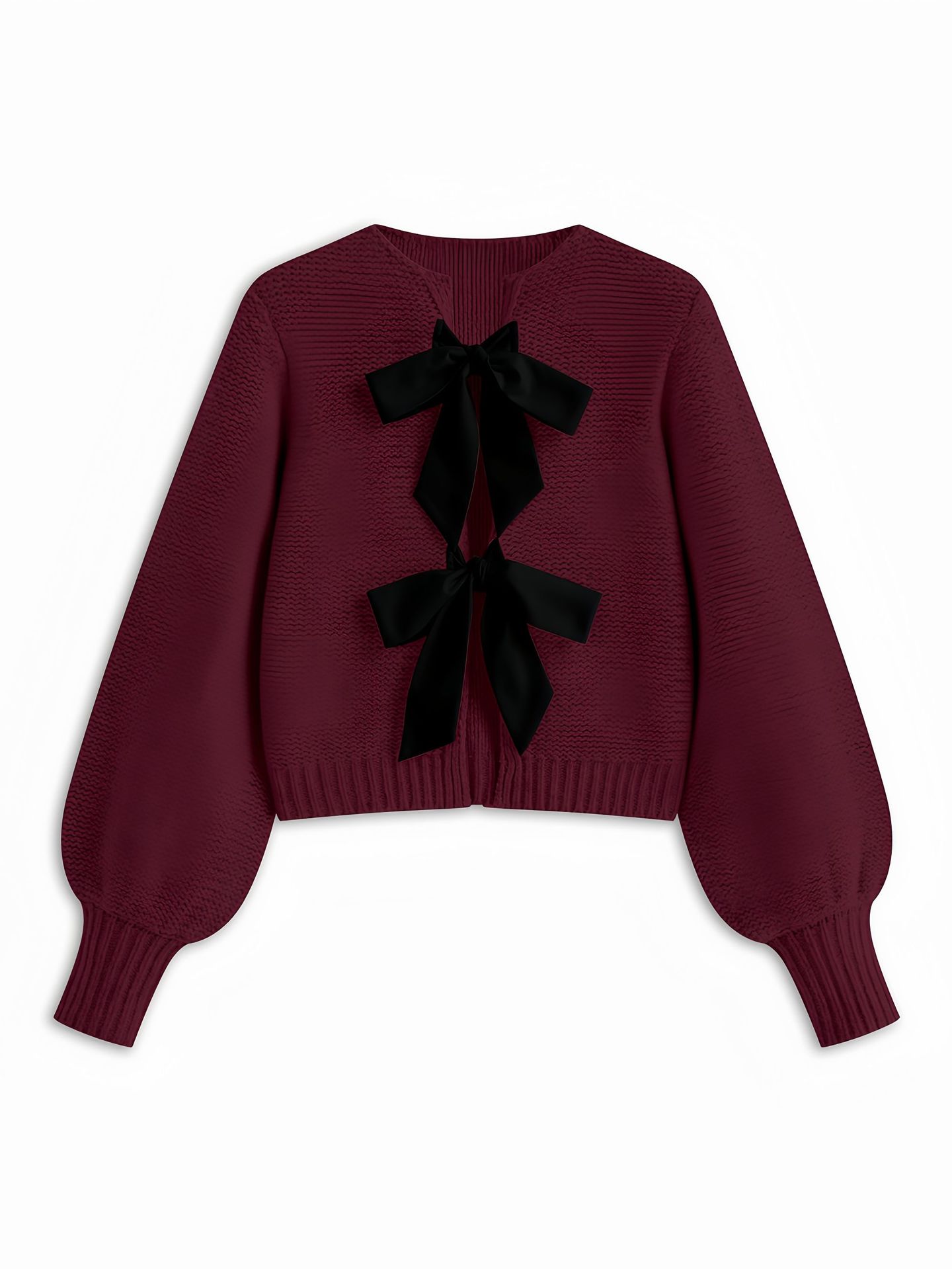 Womens Polyester Long-sleeved Knitted Sweater