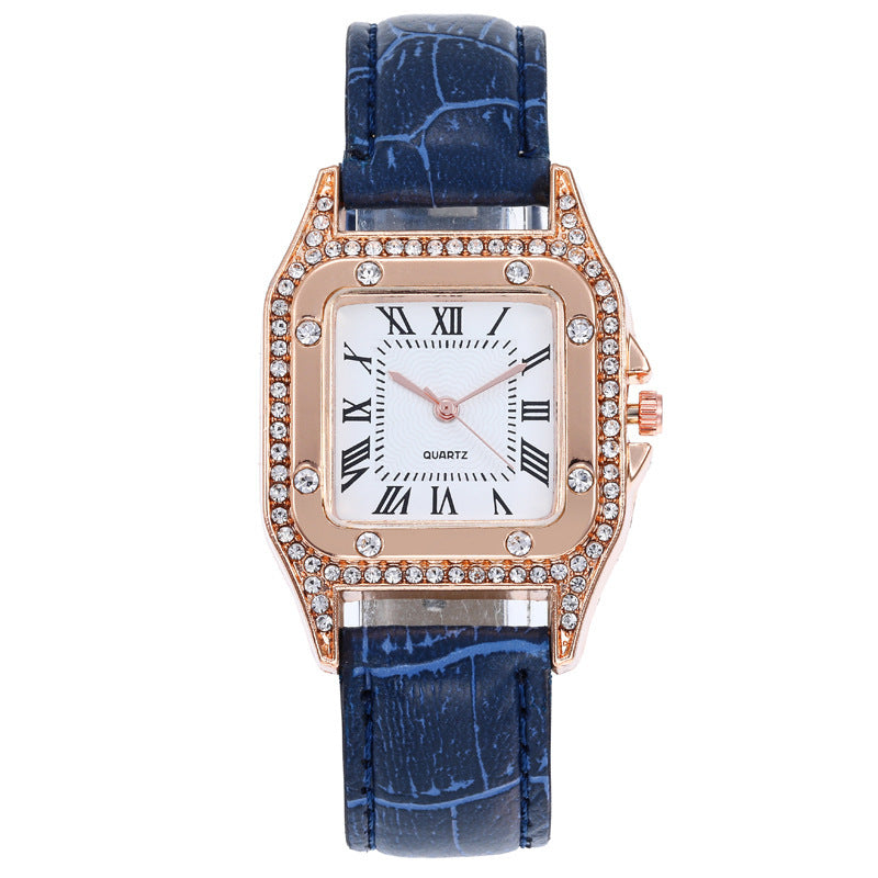 Elegant Square Dial Strap Quartz Watch