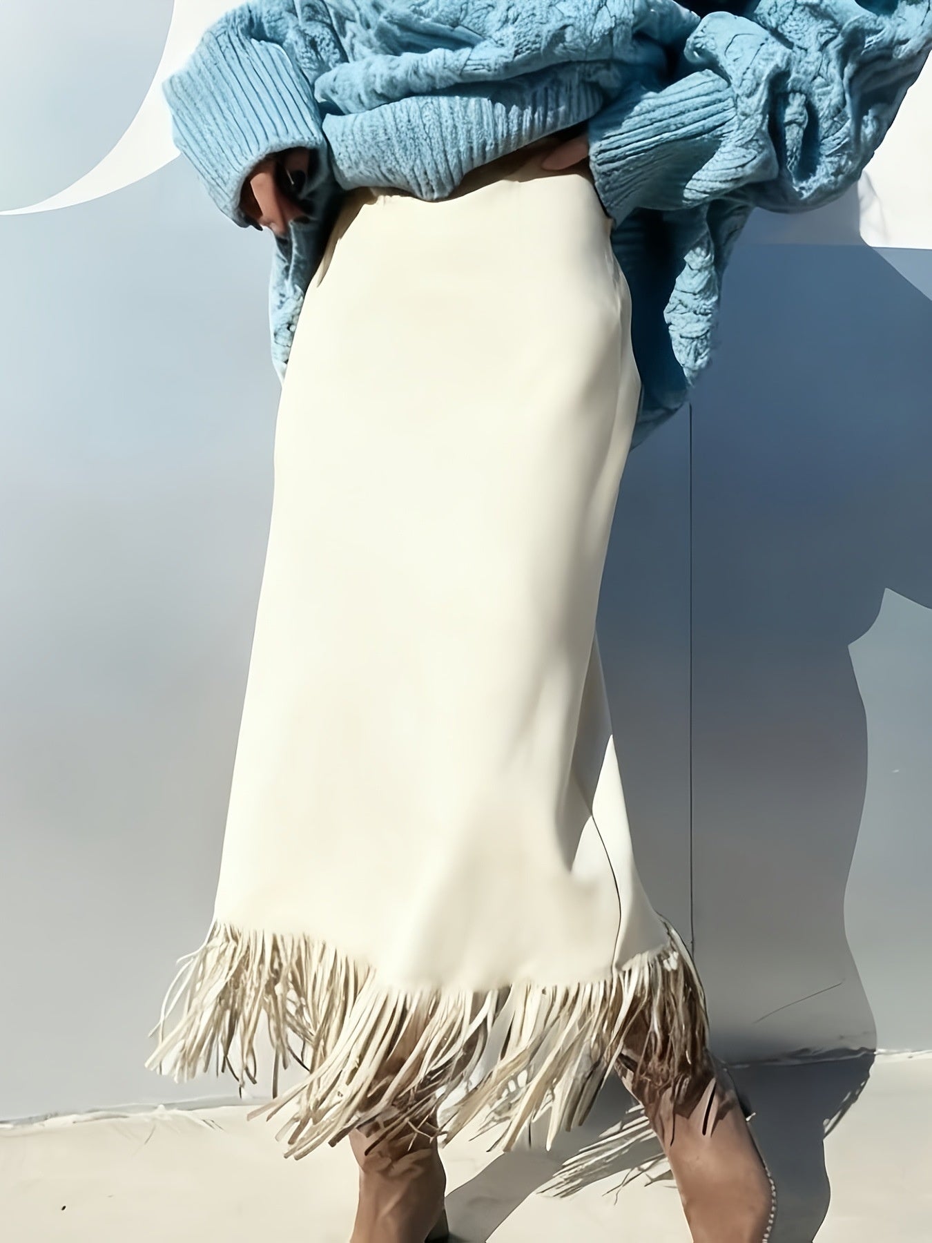 Women's Fashionable Elegant Long Suede Skirt Comfortable Slim Fit