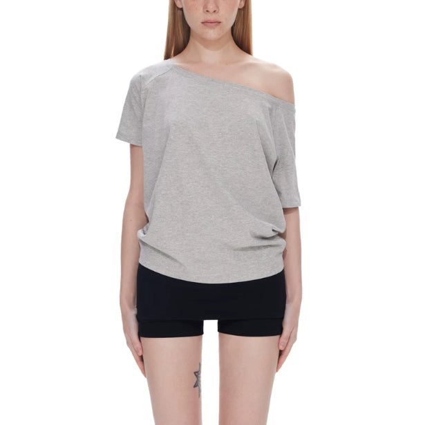 Casual Off-shoulder Shoulder Stacked Two-way Short Sleeve