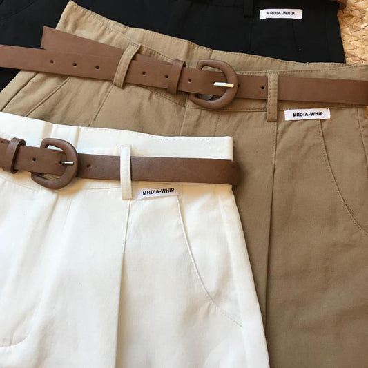 Womens Relaxed Versatile High-waisted Workwear Wide-leg Pants