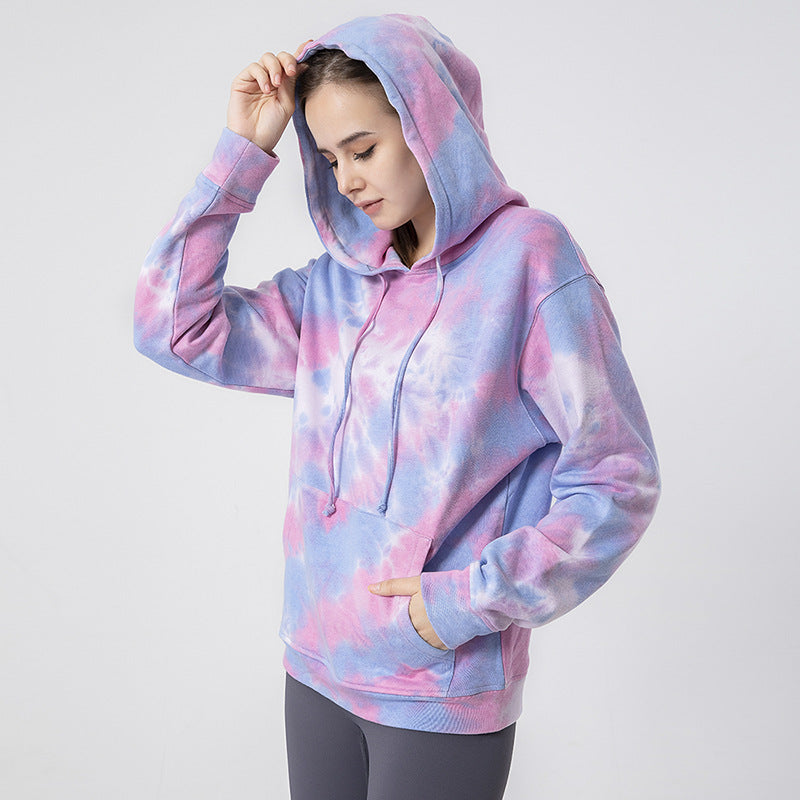 Dame Sweaterjakke i Bomuld med Tie-Dye