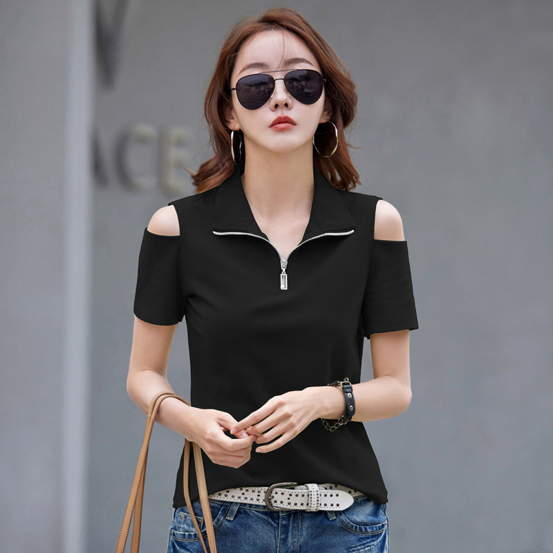 Summer Off-shoulder Top With Short Sleeves