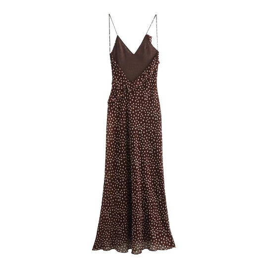 Layered Decorative Polka-Dot Slip Dress