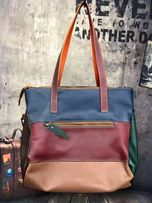 Vintage Cowhide Brushed Portable Messenger Bag
