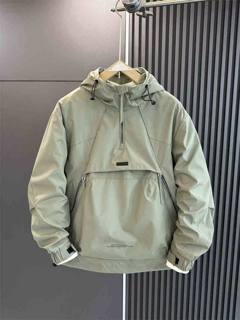 Submachine Jacket With Half Zipper Pullover Hood