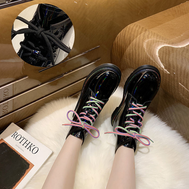 Martin Female Tide Ins Cool Wild British Style Spring And Autumn Single Boots Thin Locomotive Boots