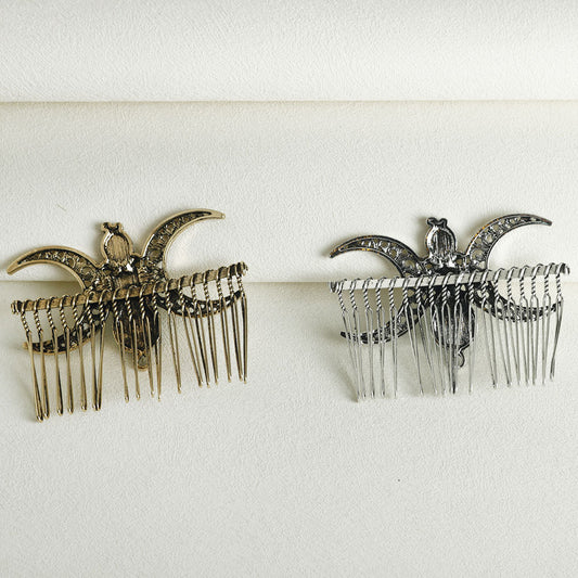 Blå Diamant Måne Hårkam Dame Håropsætning Plug Tilbehør Hovedbeklædning