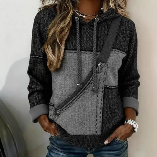 Womens 3D printed Hooded Long sleeve Sweatshirt With No Pockets