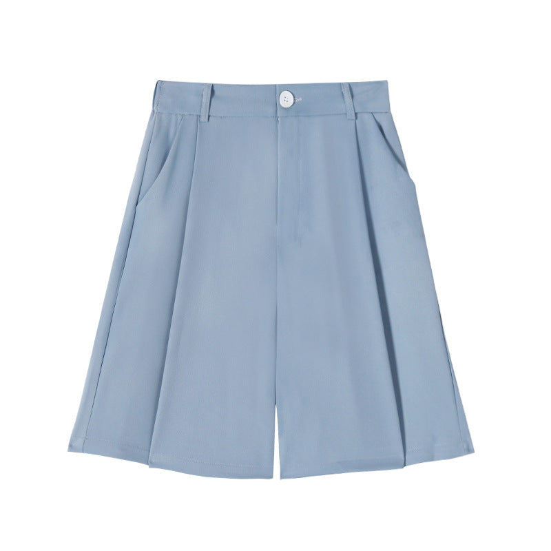 Women's Summer Thin Loose Casual Wide Leg High Waist Suit Shorts