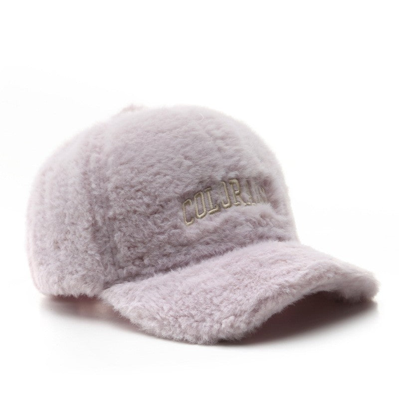 Plush Autumn And Winter Fashion Vintage Female Alphabet Embroidery Duck Hat