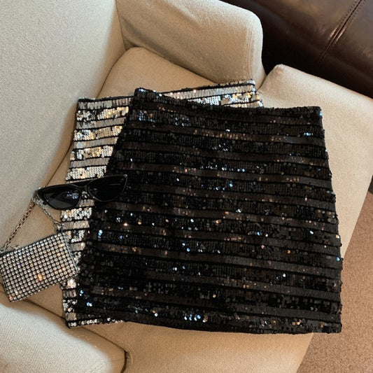 Ny Elegant Bodycon Nederdel med Pailletter til Kvinder