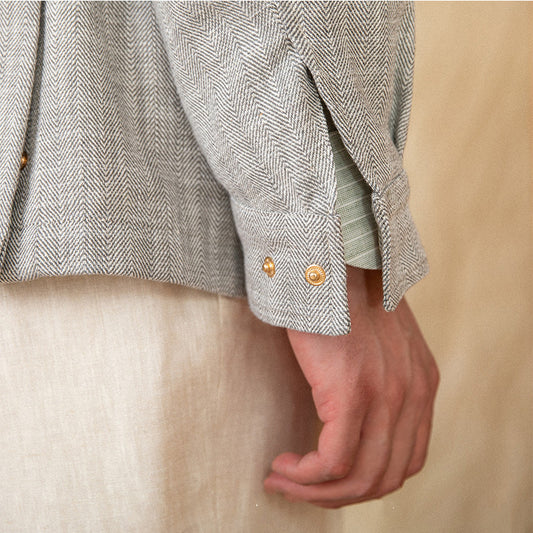 Cotton And Linen Stand-up Collar Cinched M65 Safari Jacket Jacket