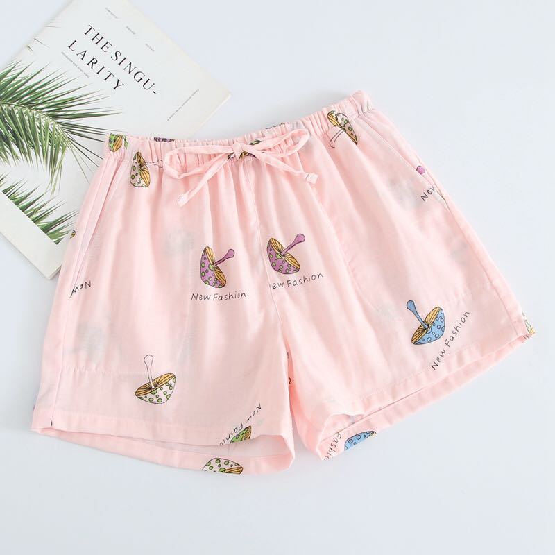 Pyjamasshorts i dobbeltlags bomuldsgaze