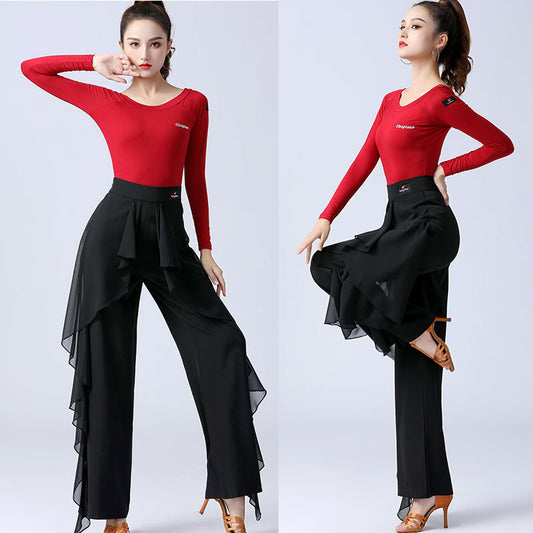 Highwaist Rynket Wide-leg Bukser Til Kvinder