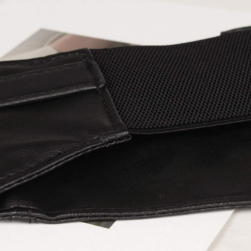 Black Extra Wide Waist Seal Elastic Simple Versatile Sweater Belt