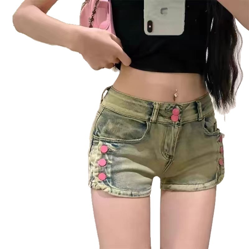 Stretchy Slimming Low-rise Retro American-style Denim Hot Shorts That Flatter