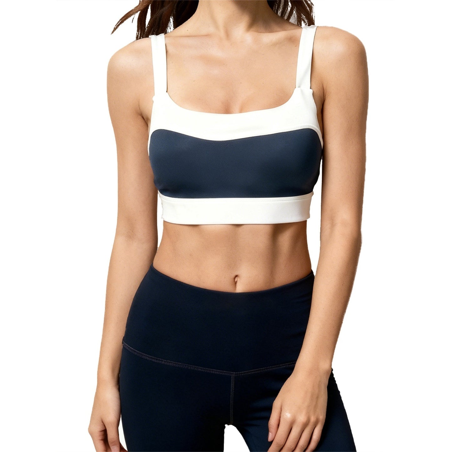 Womens Shock-Proof Push-Up Yoga Sports Tank Top With Wide Shoulder Straps