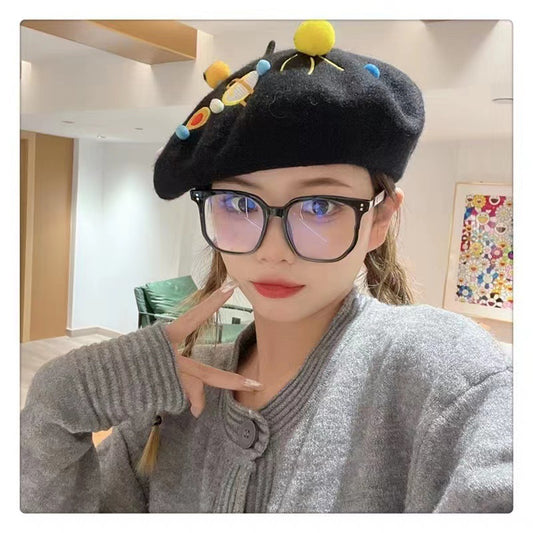 Sweet And Cute Planet Wool Blend Beret